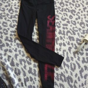 Black Leggings with Red Graphic Design